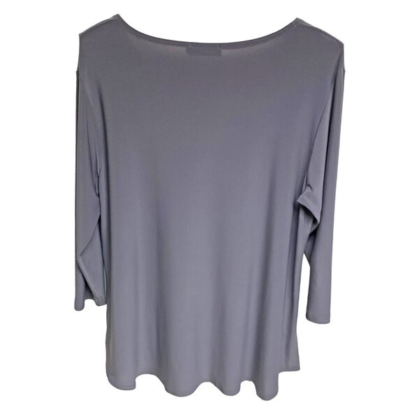 Sympli Graphite Go to Classic 3/4 Sleeve Vented Relaxed Tunic Top - Picture 6 of 10